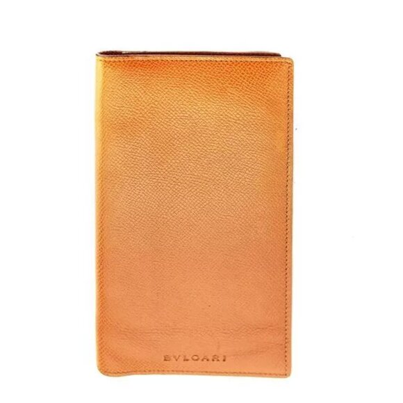BVLGARI long bill crawling Classico logo leather Authentic USED - Picture 1 of 9